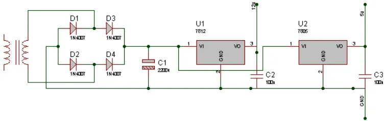 Gambar 3.4 Rangkaian Power Supply 