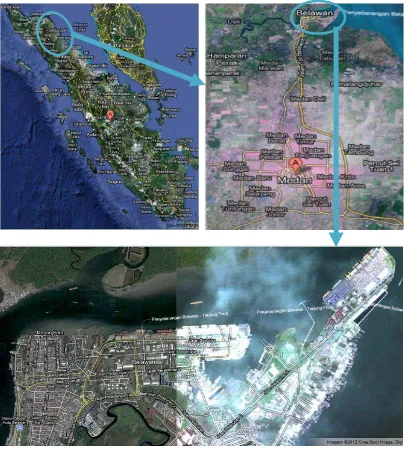 Gambar 2.2. Lokasi Pelabuhan Belawan Sumber : Google Earth (2 Maret 2012) 