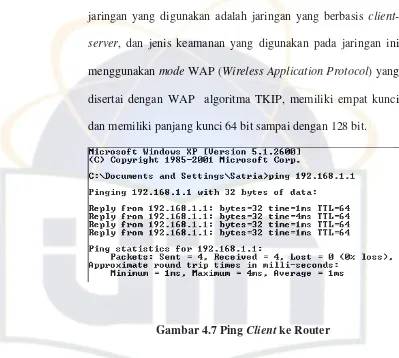Gambar 4.7 Ping Client ke Router