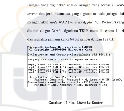Gambar 4.7 Ping Client ke Router