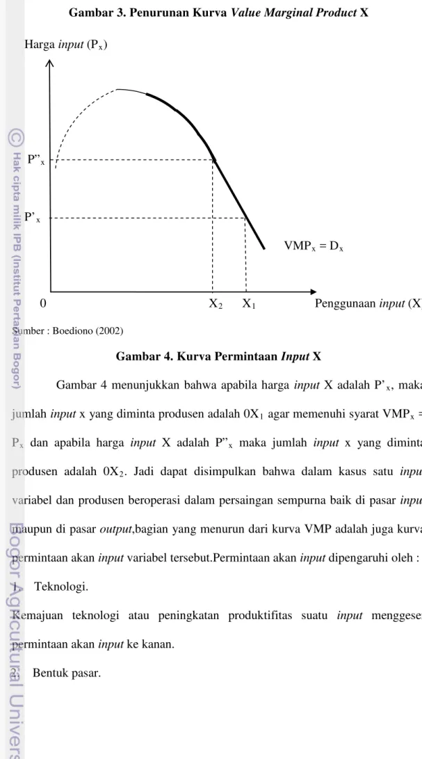 Gambar 4. Kurva Permintaan  Input X 