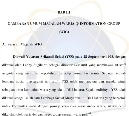GAMBARAN UMUM MAJALAH WARIA @ INFORMATION GROUP 