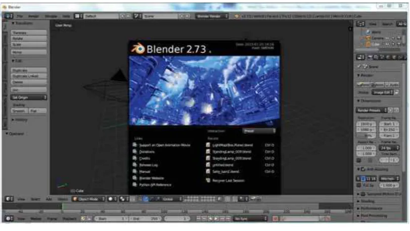Gambar 3.11 Blender 2.73 