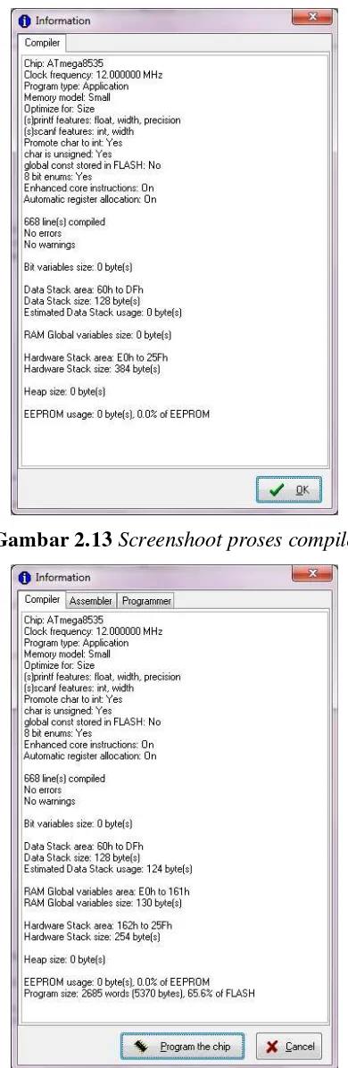 Gambar 2.13 Screenshoot proses compile 