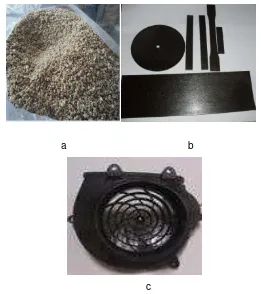 Gambar 4 Granular bionanokomposit (a) standar uji ASTM(b) dan fan comp 