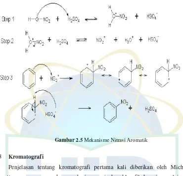 Gambar 2.5 Mekanisme Nitrasi Aromatik 