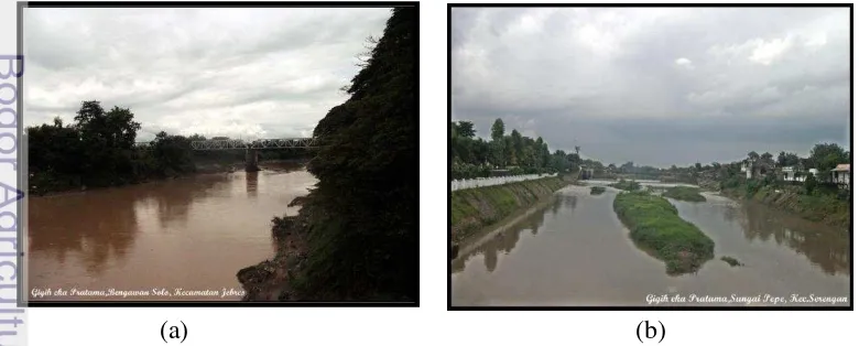 Gambar 8  Tutupan lahan berupa badan air (a) Sungai Bengawan Solo, Kecamatan 