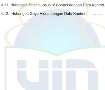 Tabel 4.11. Hubungan Health Locus of Control dengan Data Kontrol. 71 