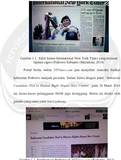Gambar 1.2. Pemberitaan Prabowo di NYTimes.com (Widianto, 2014) 