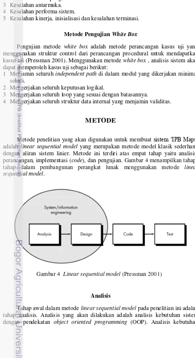 Gambar 4  Linear sequential model (Pressman 2001) 