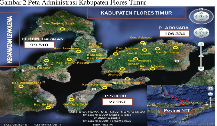 Gambar 2.Peta Administrasi Kabupaten Flores Timur 
