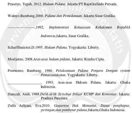 Hamzah, Ardi, 1996, Grafika. Hukum acara pidana Indonesia,Jakarta CV Artha Jaya. 