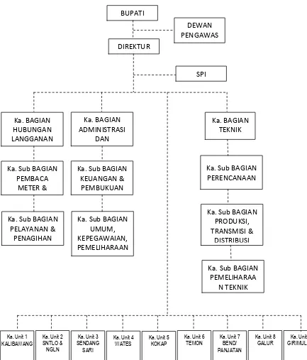 Gambar 1.1  Struktur Organisasi Perusahaan Daerah Air Minum (PDAM) Tirta 