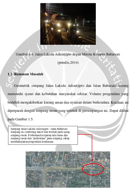 Gambar 1.4. Jalan Laksda Adisutjipto depan Mirota Kampus Babarsari