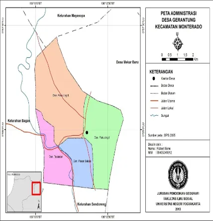 Gambar 2. Peta Administrasi Desa Gerantung  