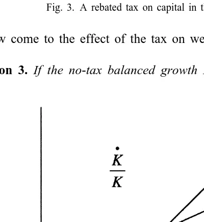 Fig. 3. A rebated tax on capital in the stable economy.
