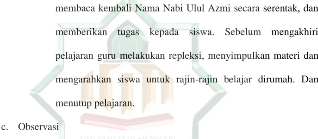 Tabel 6. Hasil observasi aktivitas guru  