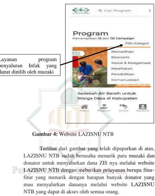 Gambar 4: Website LAZISNU NTB 