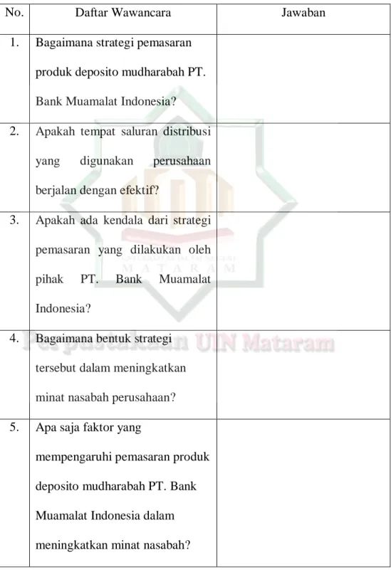 Tabel 3.1 Instrumen Penelitian. 