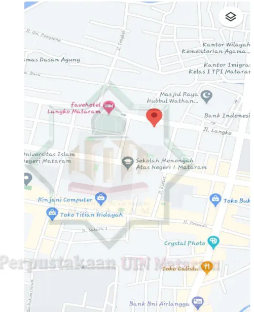 Gambar 4.1 Lokasi PT. Bank Muamalat Indonesia Kantor Cabang  Utama Mataram 