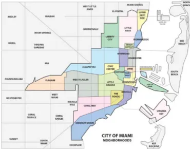 Figure 2. Map of the City of Miami and Miami Beach.  