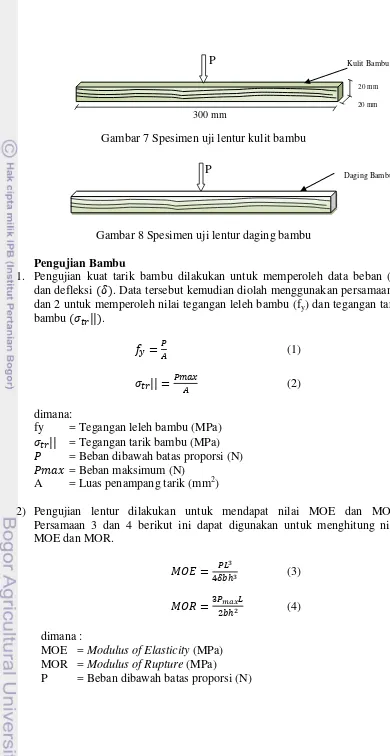 Gambar 8 Spesimen uji lentur daging bambu 