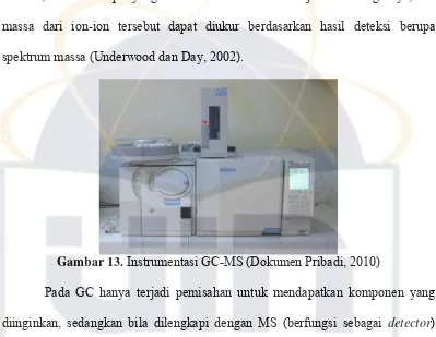 Gambar 13.  Instrumentasi GC-MS (Dokumen Pribadi, 2010) 