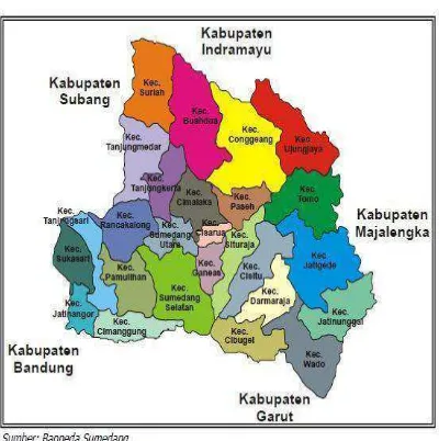 Gambar 3.2 Peta Kabupatén Sumedang 