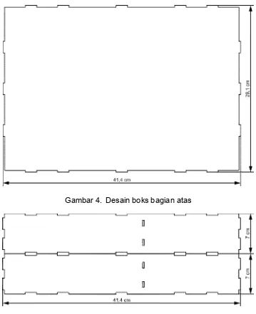 Gambar 4.  Desain boks bagian atas 