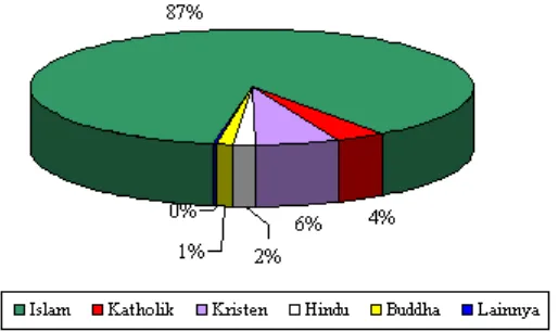 Tabel. 1.1 Tabel Penduduk Indonesia berdasarkan agama yang dianutnya