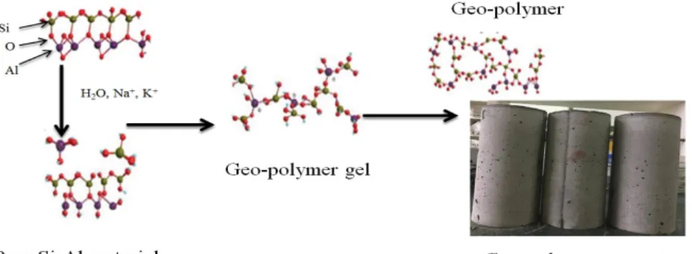 Figure 2-1 Geo-polymerization process(adapted: Rao & Liu, 2015) 