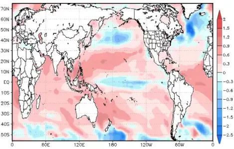 [그림  II-7]  JAMSTEC에서  예측한  2016년  9∼11월  계절예측  해면수온  편차