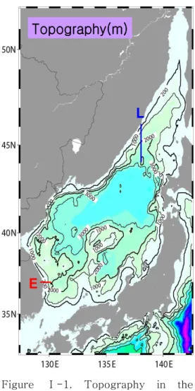 Figure  Ⅰ-1.  Topography  in  the  East  Sea