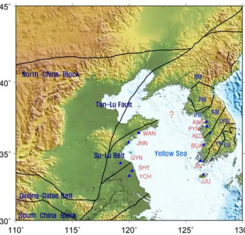 Figure 3.4.1 Simplified tectonic map of the northeast Asia.
