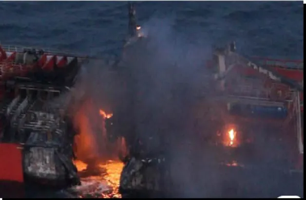 그림  5.  화재가  발생한  Maritime  Maisie호(출처  :  부산해양경찰서).