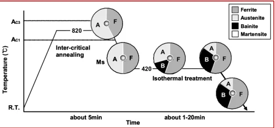 그림 4 . Inter-critical  and  isothermal  heat  treatment