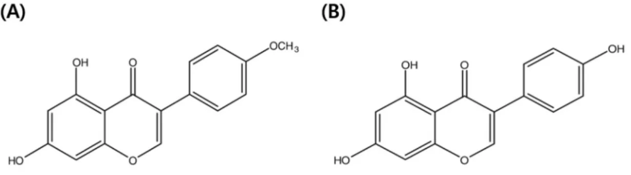 Figure 1. Molecular structure of Biochanin A and Genistein.