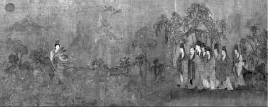 ( 2) 圖 傳 顧愷之 , &lt; 女史箴圖 &gt; 부분 , 唐 模本 , 絹本着色 , 24.8 x 348.3 cm, British Museum, London.