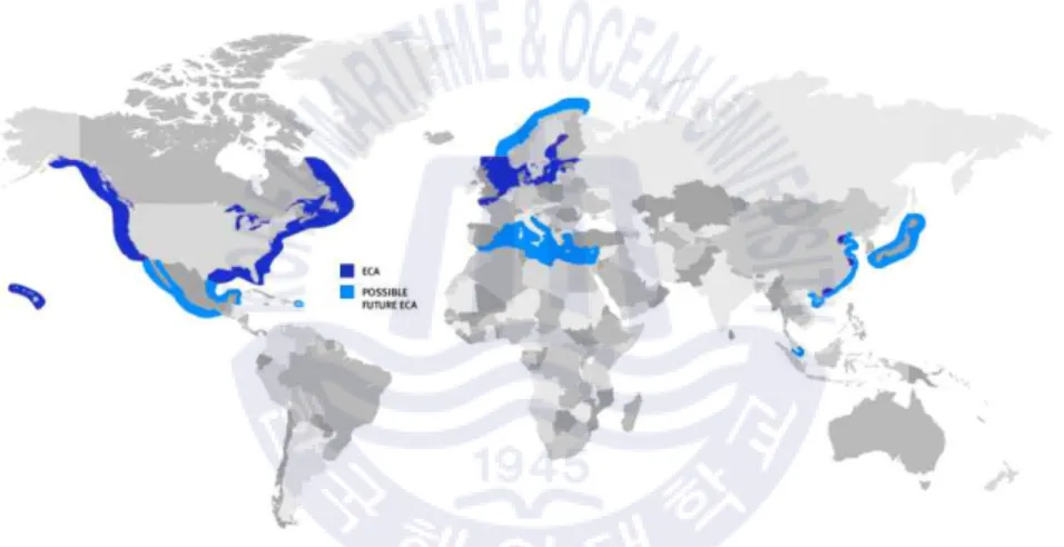 그림 2-1 전 세계 ECA 지정구역 및 예상지역