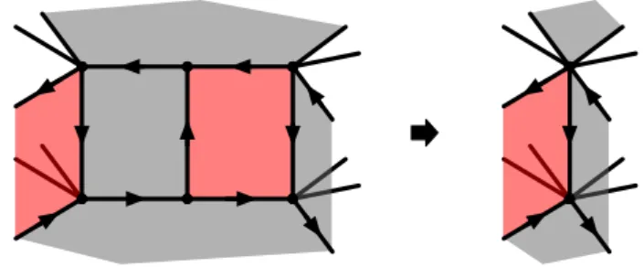 Figure 10. Integrating out a massive chiral-Fermi pair in a brane brick model.