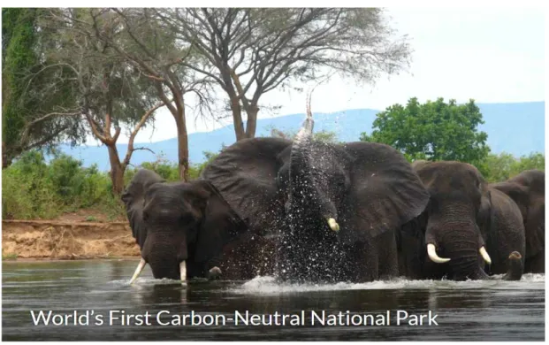 그림 1-3. 잠비아, Lower Zambezi 국립공원의 World First Carbon Neutral  National Park 홍보 사진 (Hanay, courtesy Wikimedia