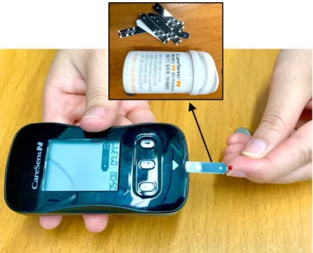 Figure 1.2. Glucose meter – Finger pricking 