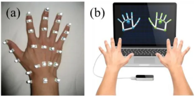 Figure 1.2 The vision-based finger motion measurement systems [5,6] 