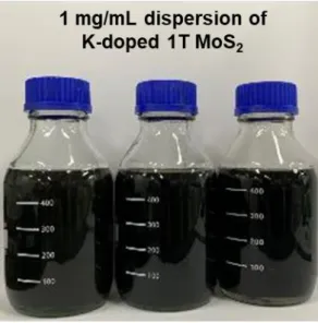 Figure 1.3. Digital image of K doped 1T MoS 2  dispersion in DI water, which indicates that  scalable synthesis of K-doped 1T MoS 2  is possible