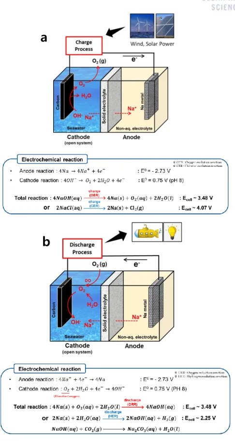 Figure 8. Working mechanism of Seawater battery (a) charge process and (b) discharge process