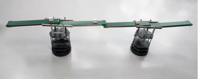 Figure 24: Two mobile conveyor belts form a robot chain.