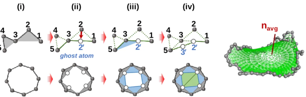 Figure 2.3.1. Schematic description of the numerical algorithm for constructing intrinsic ring surface