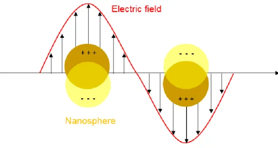 Figure 1-5. Illustration of LSP in which nanosphere is described as a dipole 