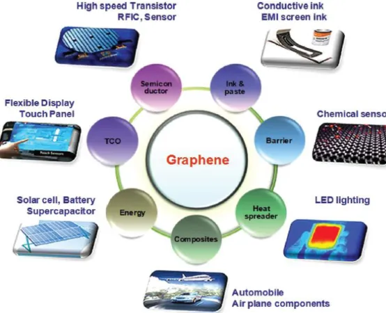 Figure 3. Examples of graphene application in various area. 2