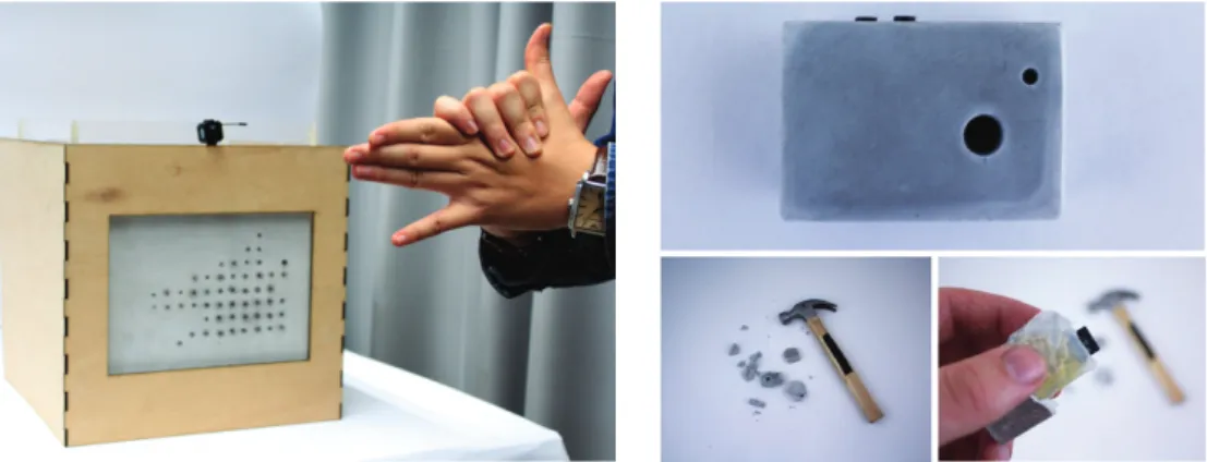 Figure 9. Examples of concrete used as an interactive material 